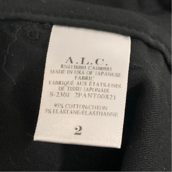 A.L.C. 2 Black Utility Large Front Pocket Chino Pants Straight Leg Cotton - Picture 9 of 9